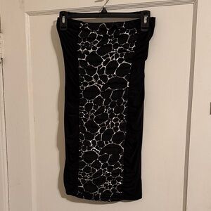Body Central Strapless Black and Silver Dress